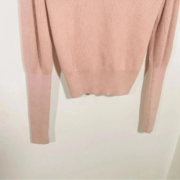 Free People Gingersnap Tunic Sweater Pink Rose Knit Barbiecore Pastel V-Neck - Picture 7 of 9